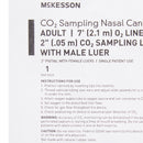 ETCO2 Nasal Sampling Cannula with O2 Delivery McKesson Adult Curved Prong / NonFlared Tip 7 Foot O2 / 2 Inch CO2 Line