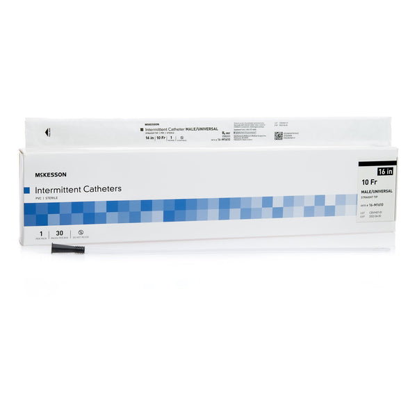 Urethral Catheter McKesson Straight Tip Uncoated PVC 10 Fr. 16 Inch