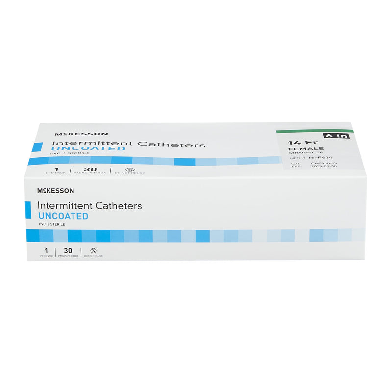 Urethral Catheter McKesson Straight Tip Uncoated PVC 14 Fr. 6 Inch