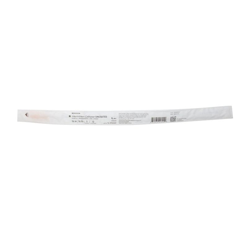 Urethral Catheter McKesson Coude Tip Uncoated PVC 16 Fr. 16 Inch
