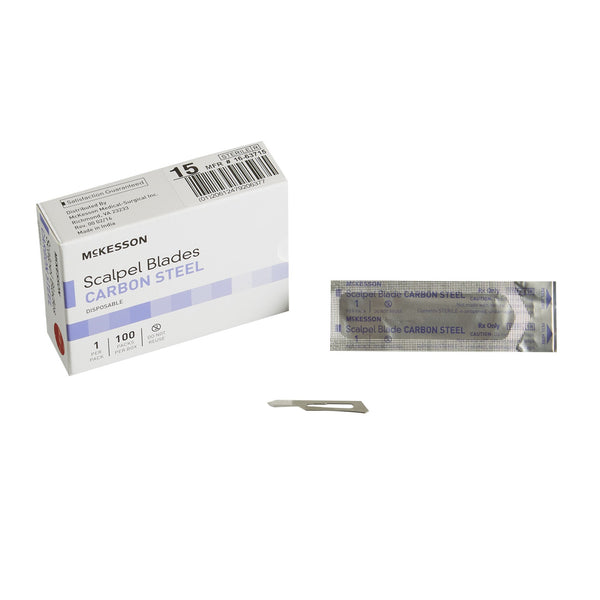 Surgical Blade McKesson Brand Carbon Steel No. 15 Sterile
