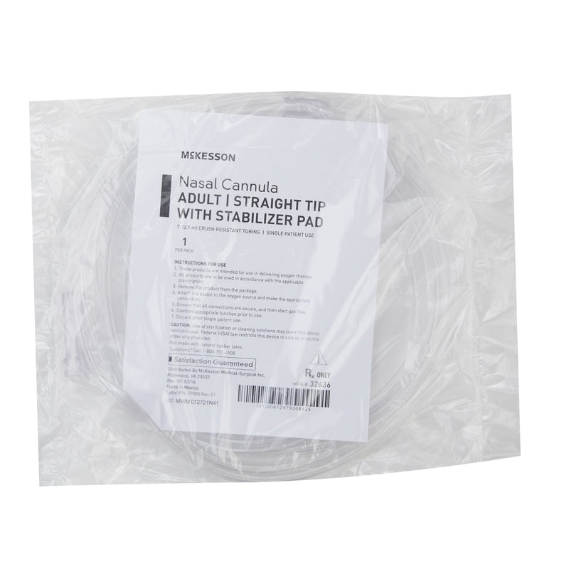 Nasal Cannula McKesson Adult Straight Prong / Flared Tip 7 Foot O2 Line