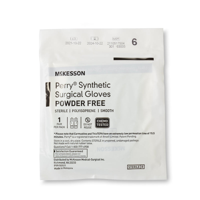 Surgical Glove McKesson Perry® Performance Plus Size 6 Sterile Polyisoprene Standard Cuff Length Smooth Green Chemo Tested