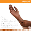 Surgical Glove McKesson Perry® Size 7 Sterile Latex Standard Cuff Length Smooth Brown Not Chemo Approved