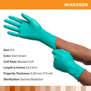 Surgical Glove McKesson Perry® Performance Plus Size 6.5 Sterile Polychloroprene Standard Cuff Length Smooth Dark Green Chemo Tested