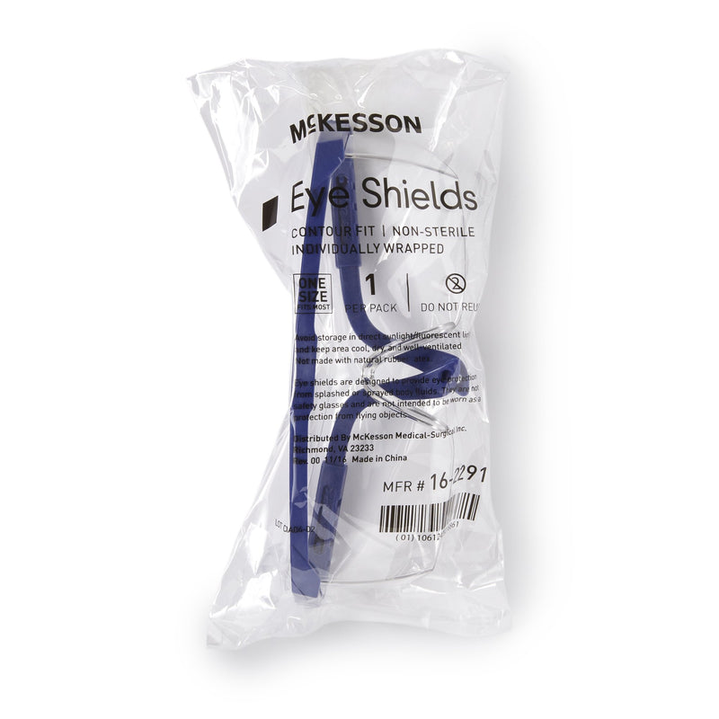 Eye Shield McKesson Brand Side Shield Clear Tint Blue / Clear Frame Over Ear One Size Fits Most