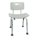 Bath Bench McKesson Without Arms Aluminum Frame Removable Backrest 19-1/4 Inch Seat Width 300 lbs. Weight Capacity