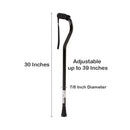 Offset Cane McKesson Aluminum 30 to 39 Inch Height Black