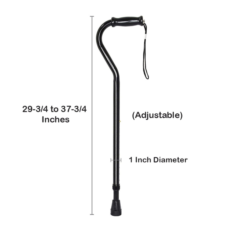 Offset Cane McKesson Steel 29-3/4 to 37-3/4 Inch Height Black