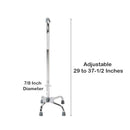 Large Base Quad Cane McKesson Steel 29 to 37-1/2 Inch Height Chrome