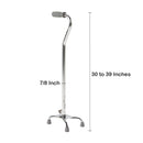 Small Base Quad Cane McKesson Steel 30 to 39 Inch Height Chrome