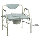 Commode Chair McKesson Drop Arms Steel Frame Padded Backrest 23-1/4 Inch Seat Width 1000 lbs. Weight Capacity