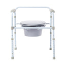 3-in-1 Commode Chair McKesson Fixed Arms Steel Frame Back Bar 13-3/4 Inch Seat Width 350 lbs. Weight Capacity