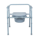 3-in-1 Commode Chair McKesson Fixed Arms Steel Frame Back Bar 13-1/2 Inch Seat Width 350 lbs. Weight Capacity