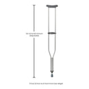 Underarm Crutches McKesson Tall Adult 5 Foot 10 Inch to 6 Foot 6 Inch User Height Aluminum Frame 350 lbs. Weight Capacity