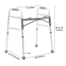 Dual Release Folding Walker Adjustable Height McKesson Aluminum Frame 350 lbs. Weight Capacity 25 to 32 Inch Height