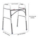Bariatric Dual Release Folding Walker Adjustable Height McKesson Steel Frame 500 lbs. Weight Capacity 32-1/2 to 39 Inch Height