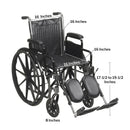 Wheelchair McKesson Dual Axle Desk Length Arm Swing-Away Footrest Black Upholstery 16 Inch Seat Width Adult 250 lbs. Weight Capacity