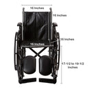 Wheelchair McKesson Dual Axle Desk Length Arm Swing-Away Elevating Legrest Black Upholstery 16 Inch Seat Width Adult 250 lbs. Weight Capacity