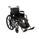 Wheelchair McKesson Dual Axle Desk Length Arm Swing-Away Elevating Legrest Black Upholstery 16 Inch Seat Width Adult 250 lbs. Weight Capacity