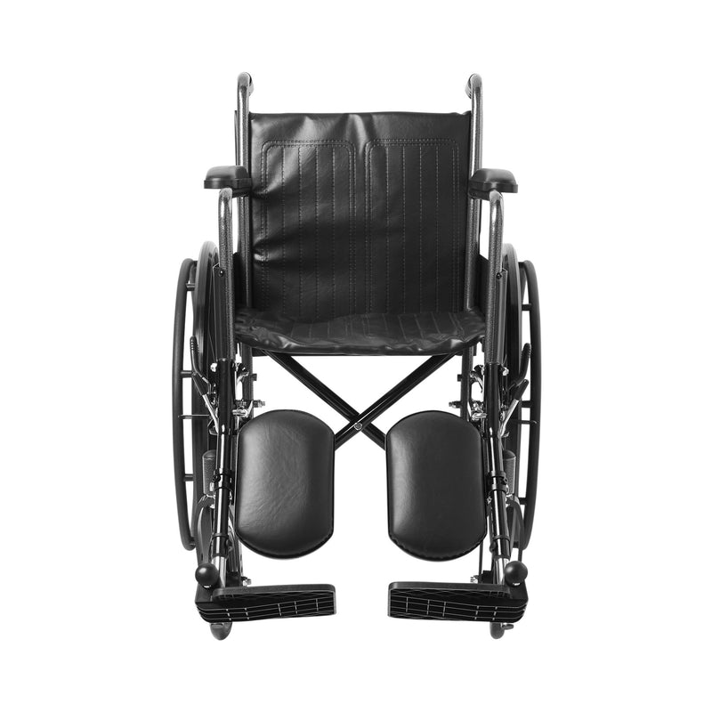 Wheelchair McKesson Dual Axle Full Length Arm Swing-Away Elevating Legrest Black Upholstery 18 Inch Seat Width Adult 300 lbs. Weight Capacity