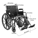 Wheelchair McKesson Dual Axle Desk Length Arm Swing-Away Elevating Legrest Black Upholstery 20 Inch Seat Width Adult 350 lbs. Weight Capacity