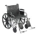 Bariatric Wheelchair McKesson Dual Axle Desk Length Arm Swing-Away Elevating Legrest Black Upholstery 22 Inch Seat Width Adult 450 lbs. Weight Capacity