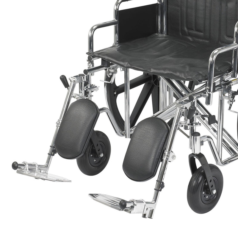 Bariatric Wheelchair McKesson Dual Axle Desk Length Arm Swing-Away Elevating Legrest Black Upholstery 22 Inch Seat Width Adult 450 lbs. Weight Capacity