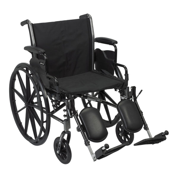 Lightweight Wheelchair McKesson Dual Axle Desk Length Arm Swing-Away Elevating Legrest Black Upholstery 20 Inch Seat Width Adult 300 lbs. Weight Capacity