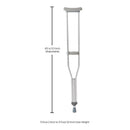 Underarm Crutches McKesson Adult 5 Foot 2 Inch to 5 Foot 10 Inch User Height Aluminum Frame 350 lbs. Weight Capacity