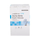 Exam Glove McKesson Confiderm® STR Medium Sterile Pair Nitrile Standard Cuff Length Textured Fingertips Blue Not Rated