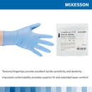 Exam Glove McKesson Confiderm® STR Medium Sterile Pair Nitrile Standard Cuff Length Textured Fingertips Blue Not Rated