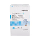 Exam Glove McKesson Confiderm® STR Large Sterile Pair Nitrile Standard Cuff Length Textured Fingertips Blue Not Rated