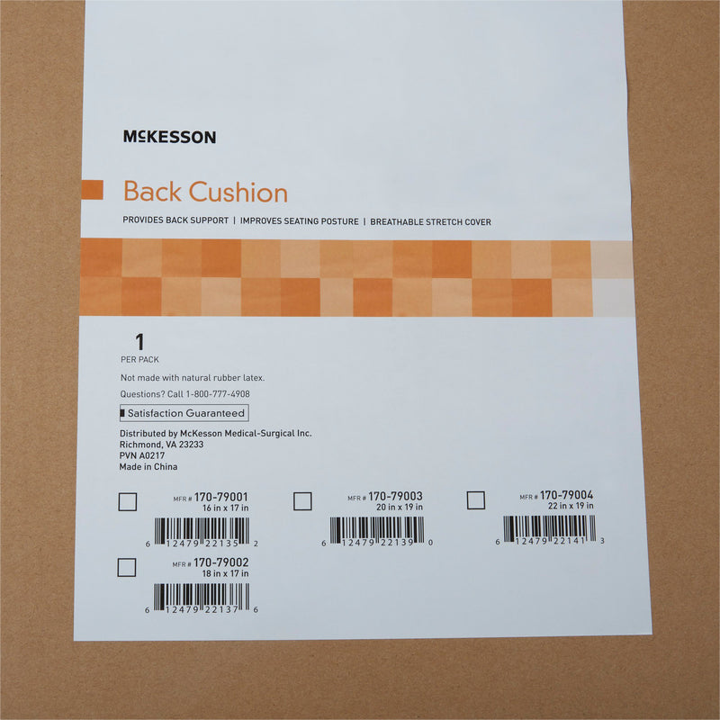 Seat Back Cushion McKesson 18 W X 17 L Inch Foam