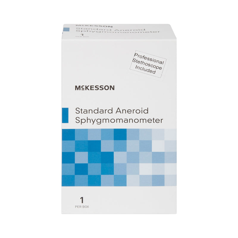 Reusable Aneroid / Stethoscope Set McKesson Brand 23 to 33 cm Adult Cuff Single Head General Exam Stethoscope Pocket Aneroid