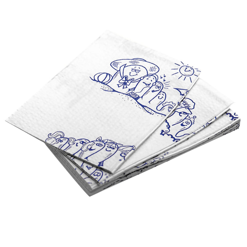 Procedure Towel McKesson 13 W X 18 L Inch White / Blue Cartoon Toes NonSterile