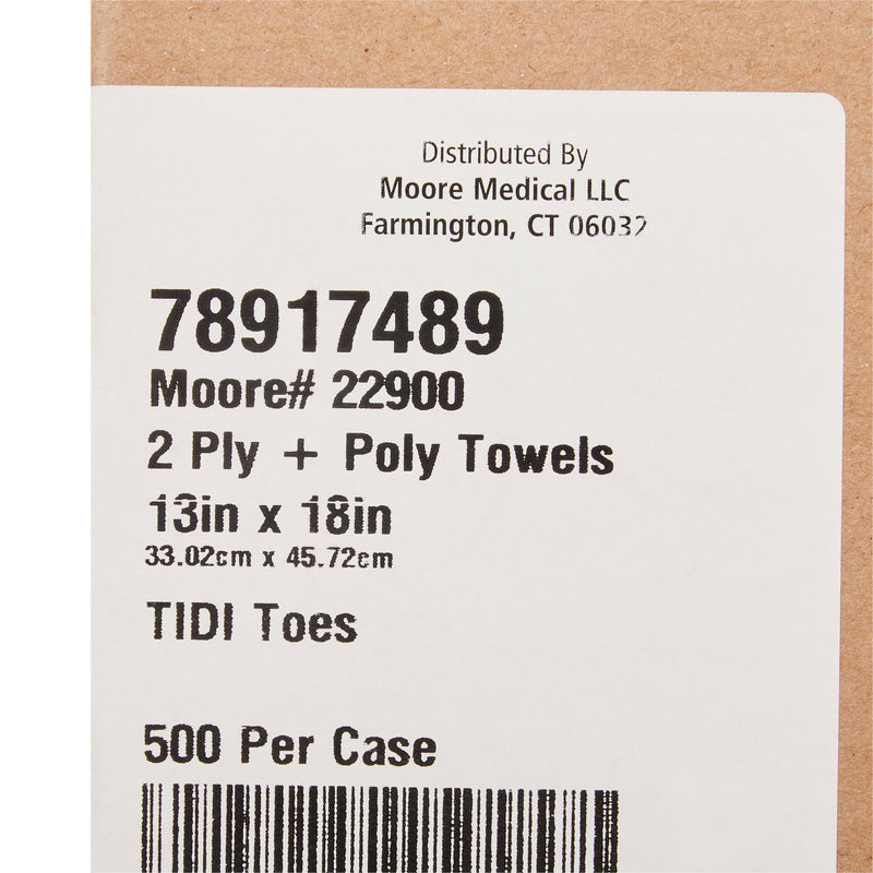 Procedure Towel McKesson 13 W X 18 L Inch White / Blue Cartoon Toes NonSterile