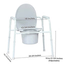 3-in-1 Commode Chair McKesson Fixed Arms Steel Frame Back Bar 13-3/4 Inch Seat Width 350 lbs. Weight Capacity