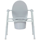 3-in-1 Commode Chair McKesson Fixed Arms Steel Frame Back Bar 13-3/4 Inch Seat Width 350 lbs. Weight Capacity