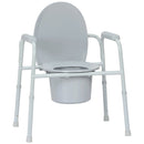 3-in-1 Commode Chair McKesson Fixed Arms Steel Frame Back Bar 13-3/4 Inch Seat Width 350 lbs. Weight Capacity