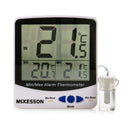 Digital Refrigerator / Freezer Thermometer with Alarm McKesson Fahrenheit / Celsius -58° to +158°F (-50° to +70°C) Glycol Bottle Probe / Internal Sensor Multiple Mounting Options Battery Operated