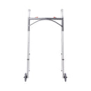 Dual Release Folding Walker with Wheels Adjustable Height McKesson Aluminum Frame 350 lbs. Weight Capacity 32 to 39 Inch Height