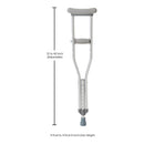 Underarm Crutches McKesson Pediatric 4 Foot to 4 Foot 6 Inch User Height Aluminum Frame 175 lbs. Weight Capacity
