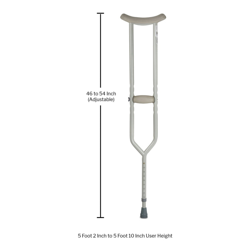 Bariatric Underarm Crutches McKesson Adult 5 Foot 2 Inch to 5 Foot 10 Inch User Height Steel Frame 500 lbs. Weight Capacity