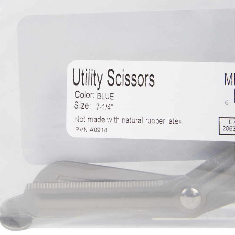 Trauma Shears McKesson Medicut™ Blue 7-1/4 Inch Length Medical Grade Stainless Steel Finger Ring Handle Blunt Tip / Blunt Tip