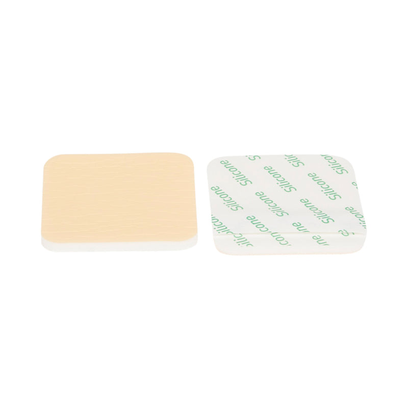 Foam Dressing McKesson 3 X 3 Inch Without Border Film Backing Silicone Gel Adhesive Square Sterile