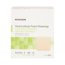 Foam Dressing McKesson 3 X 3 Inch Without Border Film Backing Silicone Gel Adhesive Square Sterile