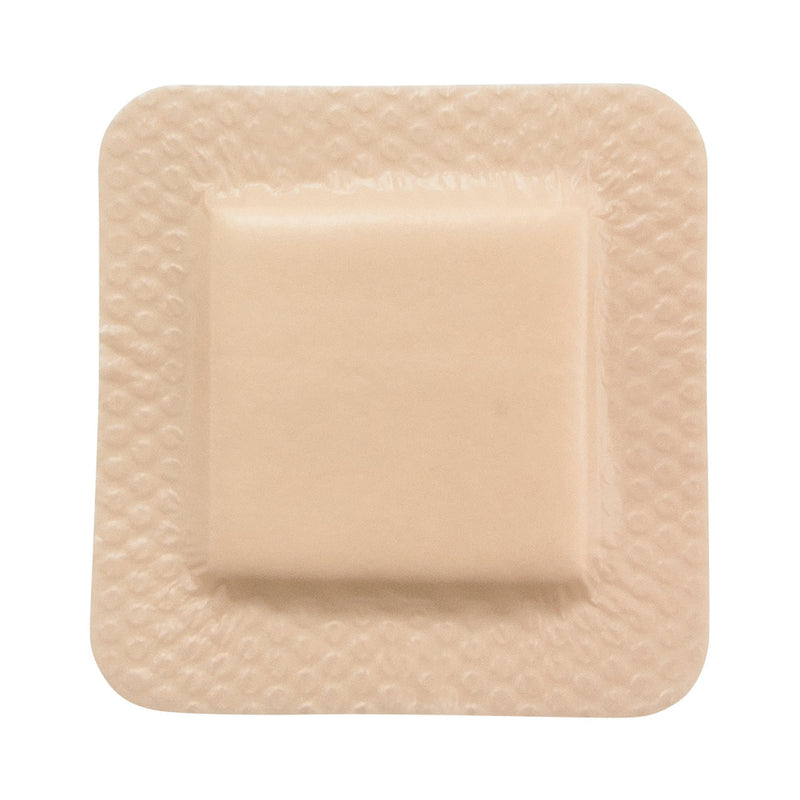 Thin Foam Dressing McKesson Lite 4 X 4 Inch With Border Film Backing Silicone Gel Adhesive Square Sterile