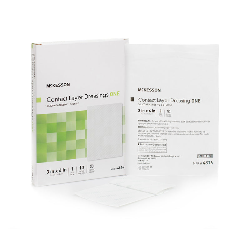 Wound Contact Layer Dressing McKesson 3 X 4 Inch Sterile