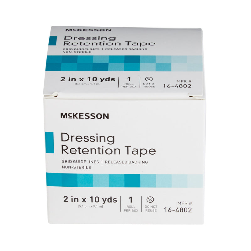 Water Resistant Dressing Retention Tape with Liner McKesson White 2 Inch X 10 Yard Nonwoven / Printed Release Paper NonSterile